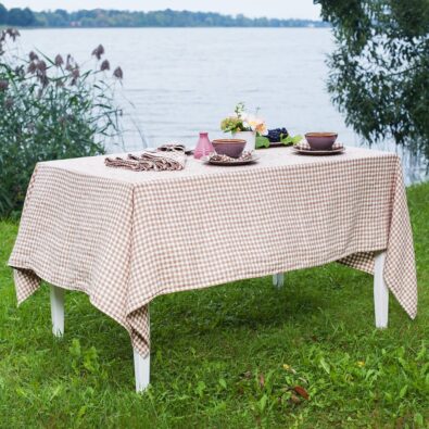 VICHY jasnobrązowy obrus