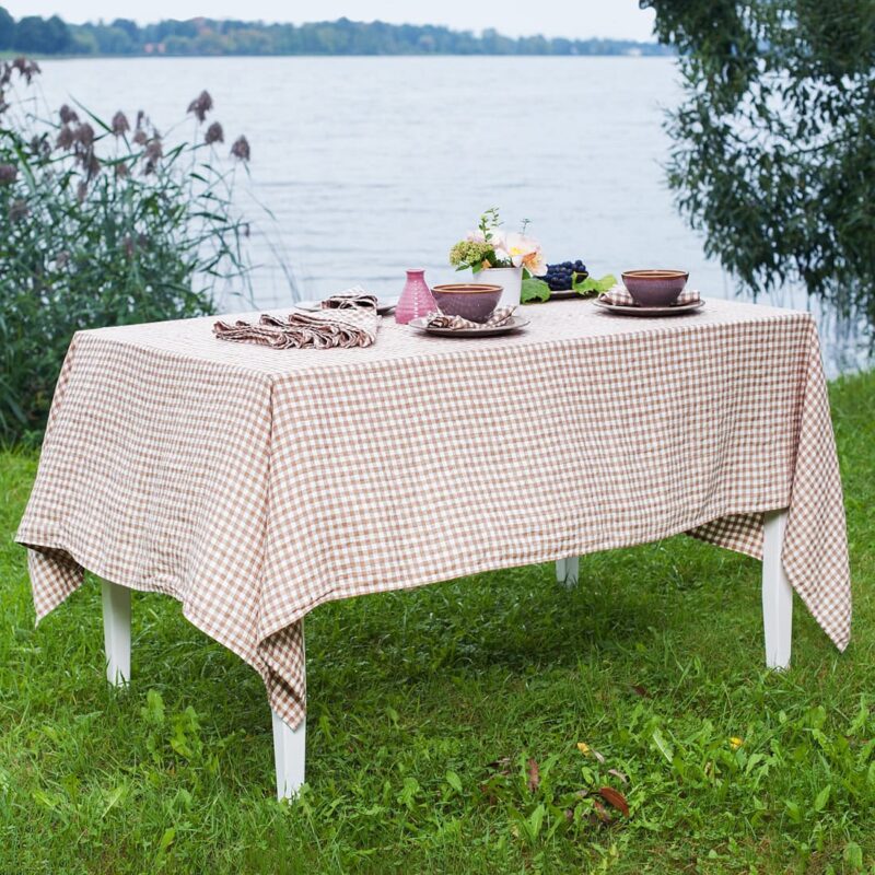 VICHY jasnobrązowy obrus