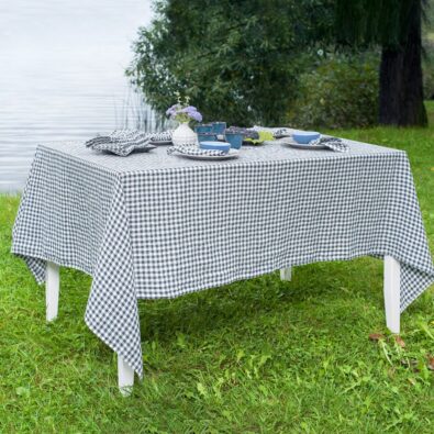 VICHY obrus w granatową kratkę