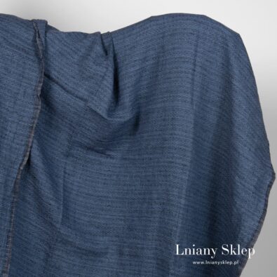 Atramentowy niebieski tweed lniany.