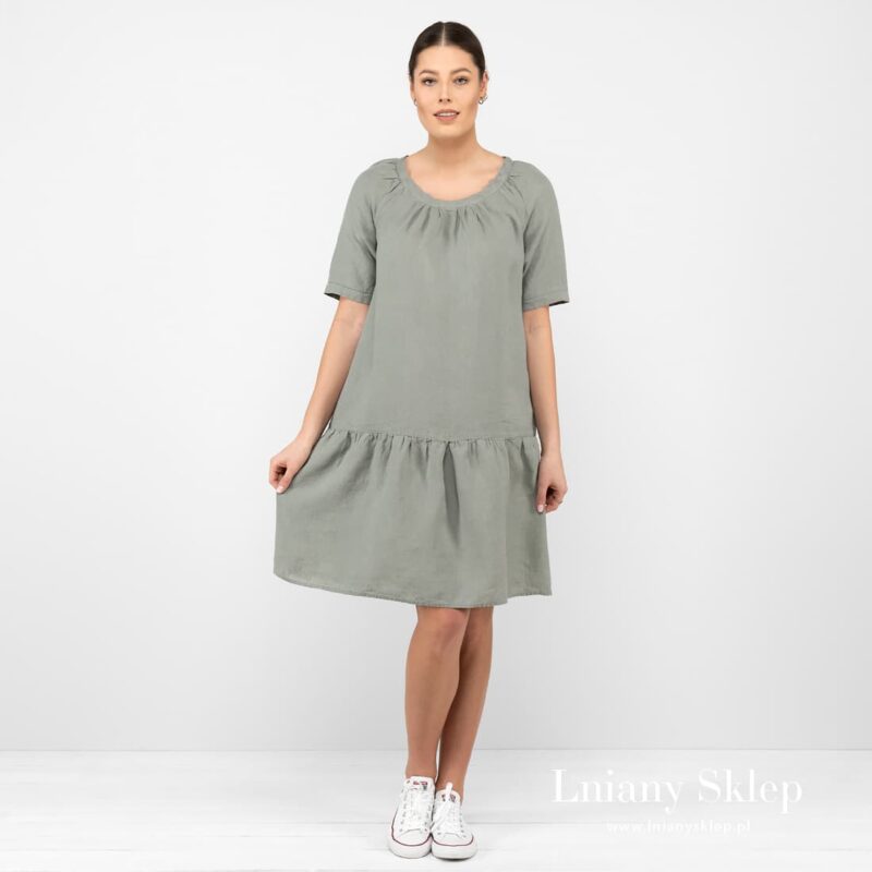 MEIRA zielona khaki sukienka.